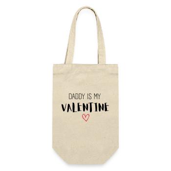 DADDY IS MY VALENTINE - Geschenkbeutel für Flaschen - Natur - Vorne