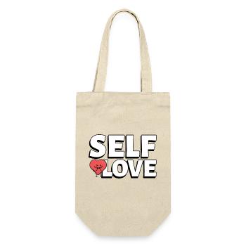 SELF LOVE - Geschenkbeutel für Flaschen - Natur - Vorne