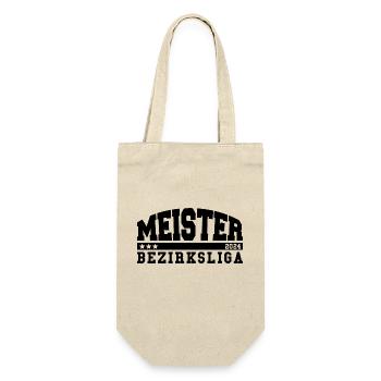 Meister 2024 Bezirksliga Aufstieg Fußball - Geschenkbeutel für Flaschen - Natur - Vorne