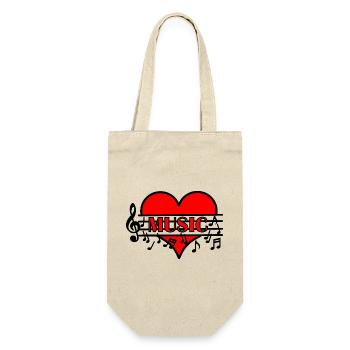 Ich liebe Musik - Geschenkbeutel für Flaschen - Natur - Vorne