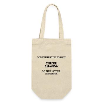 Sometimes You Forget You’re Amazing Gift Friend - Geschenkbeutel für Flaschen - Natur - Vorne