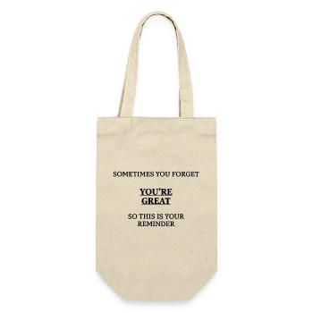 Sometimes You Forget You're Great Gift Friend - Gift Bag for Bottles - nature - Front