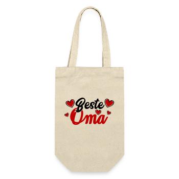 beste oma - Geschenkbeutel für Flaschen - Natur - Vorne