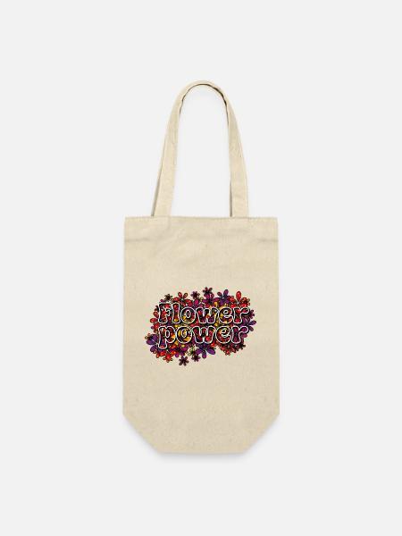 Flower Power - Geschenkbeutel für Flaschen - Natur