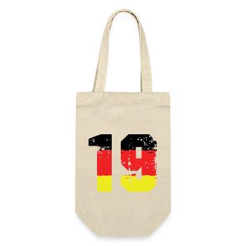 19 Zahl Deutschland Trikot - Geschenkbeutel für Flaschen - Natur - Vorne