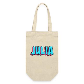 Namen Motiv: Julia - Geschenkbeutel für Flaschen - Natur - Vorne