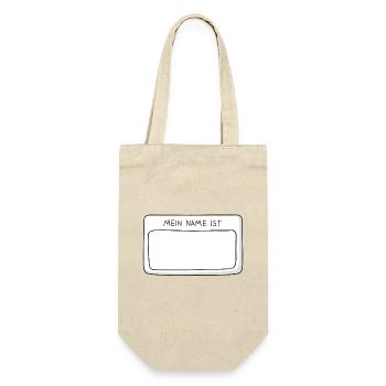 Namensschild mein Name ist - Geschenkbeutel für Flaschen - Natur - Vorne