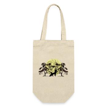 Lune, Forêt, Renard, Renards, Arbres, Arbre - Sac à bouteille - nature - Devant