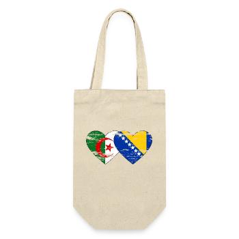 Algérie Bosnie drapeau coeur utilisé - Sac à bouteille - nature - Devant