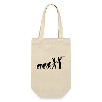 Posaunist Posaunist Evolution Marching Band - Geschenkbeutel für Flaschen - Natur - Vorne