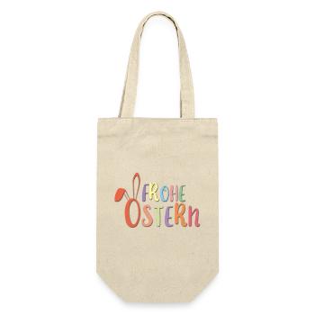Ostern Hase - Bo-Grafik - Geschenkbeutel für Flaschen - Natur - Vorne