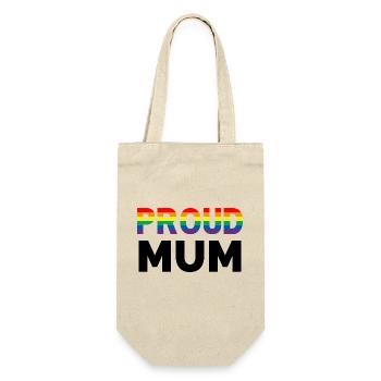 Proud Mum Rainbow - Geschenkbeutel für Flaschen - Natur - Vorne
