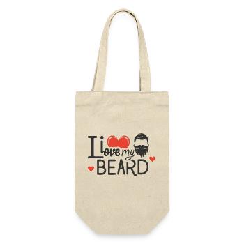 I love my beard 2 - Gift Bag for Bottles - nature - Front