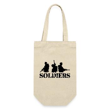 3 Soldaten, Besatzung, Kriegsteam, Freiheitssoldat, Kämpfer - Geschenkbeutel für Flaschen - Natur - Vorne
