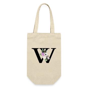 Purple floral w letter - Gift Bag for Bottles - nature - Front