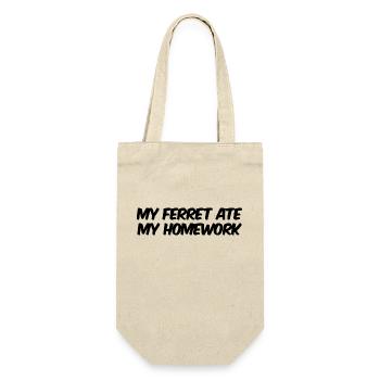 My Ferret Ate My Homework - Frettchen Geschenk - Geschenkbeutel für Flaschen - Natur - Vorne