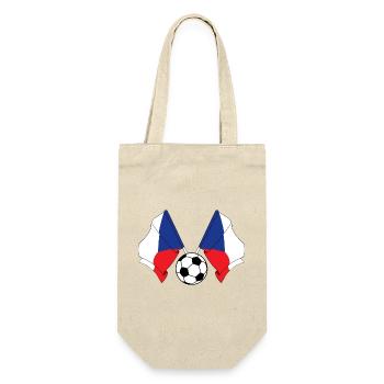 Two Czech flags with a soccer ball - Gift Bag for Bottles - nature - Front