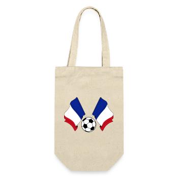 Two French flags with a football France - Gift Bag for Bottles - nature - Front