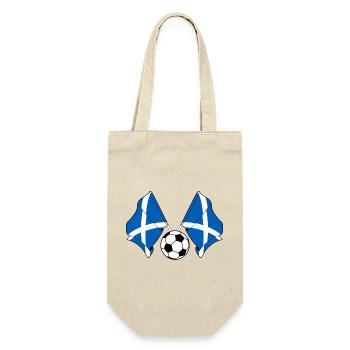 Two Scottish flags with a football Scotland - Gift Bag for Bottles - nature - Front