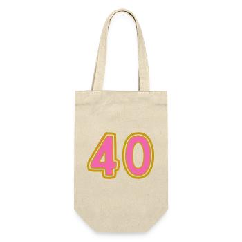 40. 40 JAHRE. 40-JÄHRIGES JUBILÄUM - Geschenkbeutel für Flaschen - Natur - Vorne