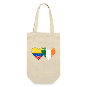 Colombie Irlande drapeau coeur utilisé - Sac à bouteille - nature - Devant