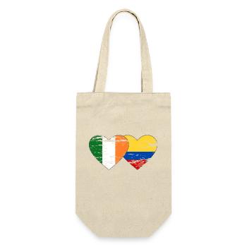 Irlande Colombie drapeau coeur utilisé - Sac à bouteille - nature - Devant