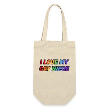 Ich liebe meine schwule Nichte - Geschenkbeutel für Flaschen - Natur - Vorne