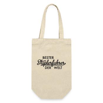 Bester Staplerfahrer der Welt - Geschenkbeutel für Flaschen - Natur - Vorne