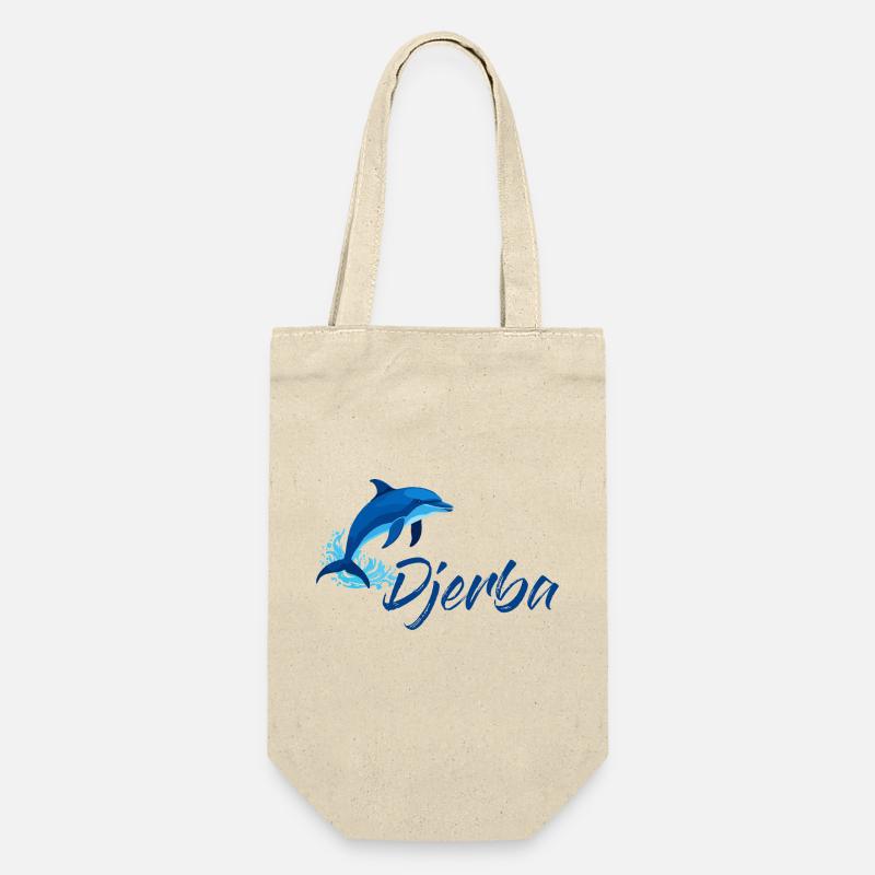 Vacances à Djerba avec le design des dauphins - Sac à bouteille - nature