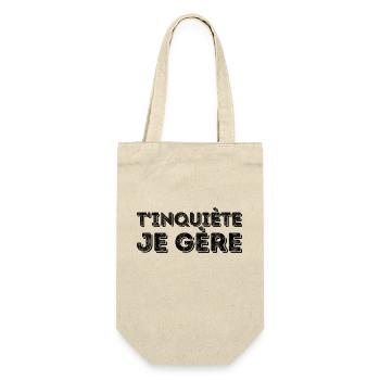T inquiète je gère - Sac à bouteille - nature - Devant