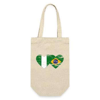 Nigeria Brésil Drapeau Coeur utilisé - Sac à bouteille - nature - Devant