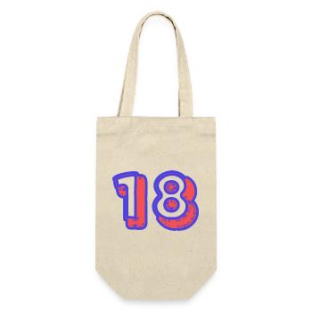 18. 18 YEARS OLD. 18th ANNIVERSARY. 18 BIRTHDAY. - Gift Bag for Bottles - nature - Front