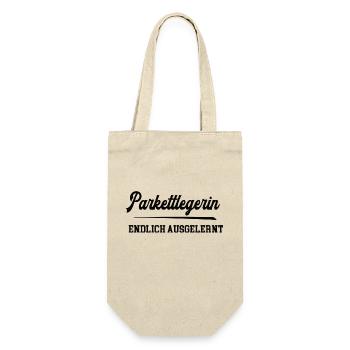 Parkettlegerin Ausbildung Bestanden Azubi Lehre - Geschenkbeutel für Flaschen - Natur - Vorne