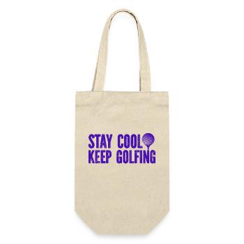 Golf - Golfclub Goldspieler Birdie Elite Luxus - Geschenkbeutel für Flaschen - Natur - Vorne