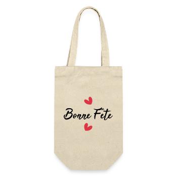 HAPPY BIRTHDAY. HEART. HAPPY MOTHER'S DAY. MOM. FEAST - Gift Bag for Bottles - nature - Front