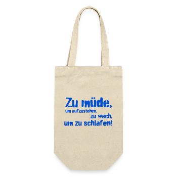 zu müde - Geschenkbeutel für Flaschen - Natur - Vorne