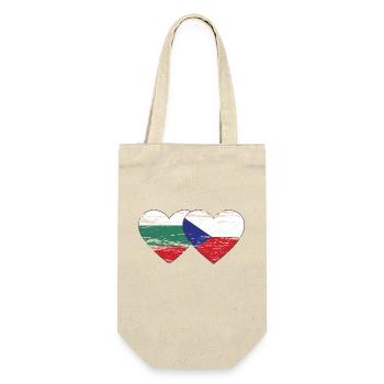 Bulgarie République tchèque Drapeau Coeur utilisé - Sac à bouteille - nature - Devant