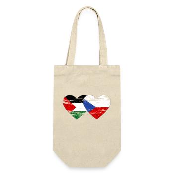 Palestine, République tchèque, drapeau coeur utilisé - Sac à bouteille - nature - Devant