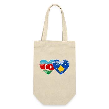 Azerbaijan Kosovo flag heart used - Gift Bag for Bottles - nature - Front