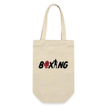 Boxing Boxer - Geschenkbeutel für Flaschen - Natur - Vorne