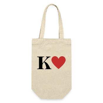 Lettre k cœur rouge - Sac à bouteille - nature - Devant