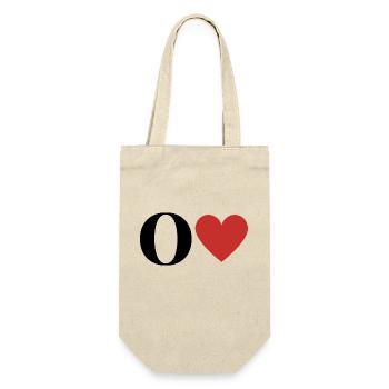 Letter o red heart - Gift Bag for Bottles - nature - Front