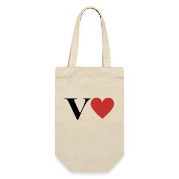 Letter v red heart - Gift Bag for Bottles - nature - Front