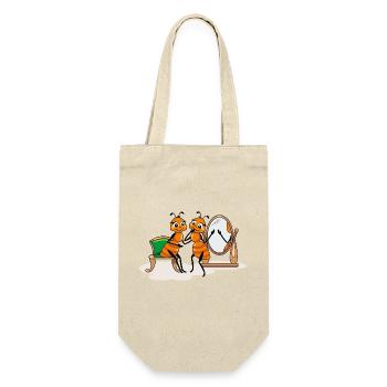 Bande dessinée heureuse fourmi copines - Sac à bouteille - nature - Devant