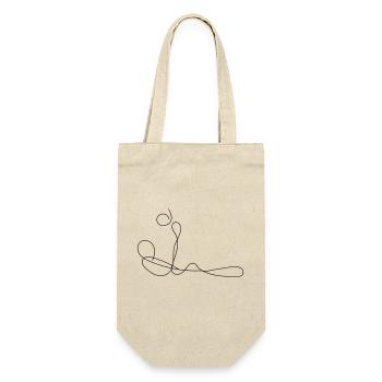 Fußballer Fine-Line-Art - Geschenkbeutel für Flaschen - Natur - Vorne