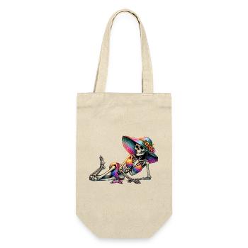 Sunlit Skeleton in Floral Hat - Gift Bag for Bottles - nature - Front