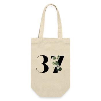 Number 37 Floral Green - 37th Floral Birthday - Gift Bag for Bottles - nature - Front