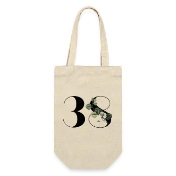 Numéro 38 floral vert - 38e anniversaire floral - Sac à bouteille - nature - Devant