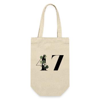 Nummer 47 Blumengrün - 47. Blumengeburtstag - Geschenkbeutel für Flaschen - Natur - Vorne