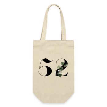 Number 52 Floral Green - 52nd Floral Birthday - Gift Bag for Bottles - nature - Front